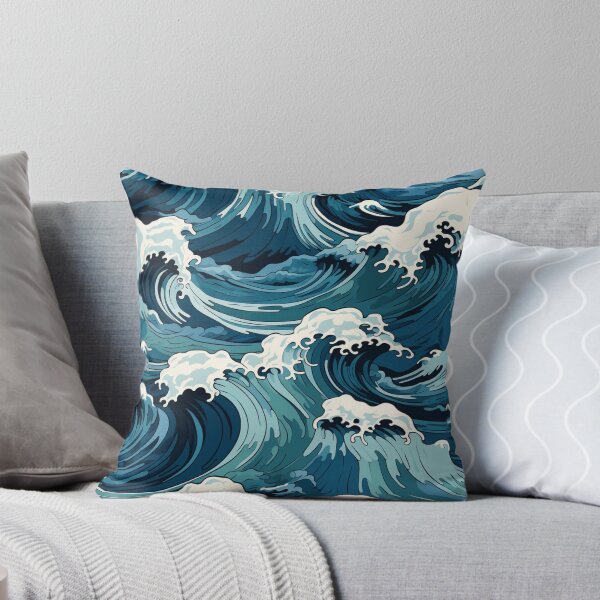 Item preview, blue and white tidal waves designed and sold by DanieWoods.