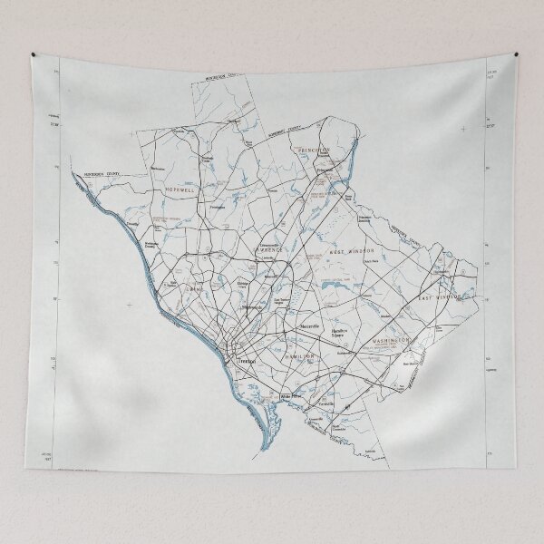 Item preview, Vintage Map of Mercer County NJ (1985) designed and sold by BravuraMedia.