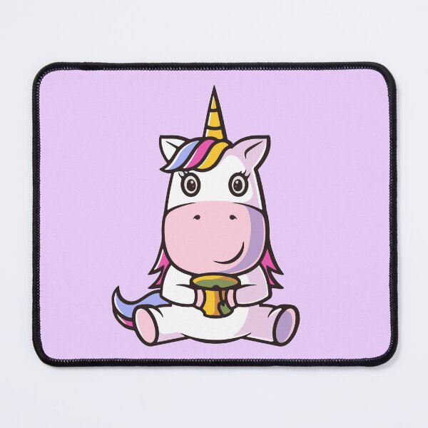 Item preview, Cute unicorn drinking green tea cartoon illustration designed and sold by cubbone.