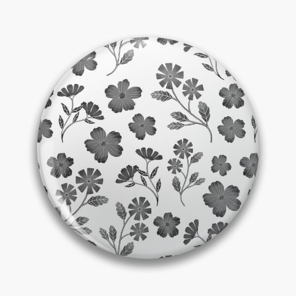 Item preview, Simple black white floral pattern designed and sold by pinkyfish1010.