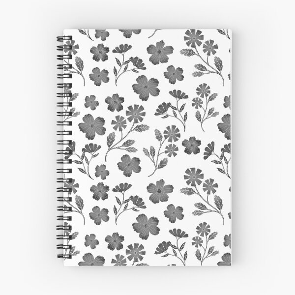 Item preview, Simple black white floral pattern designed and sold by pinkyfish1010.