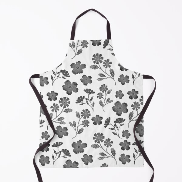 Item preview, Simple black white floral pattern designed and sold by pinkyfish1010.