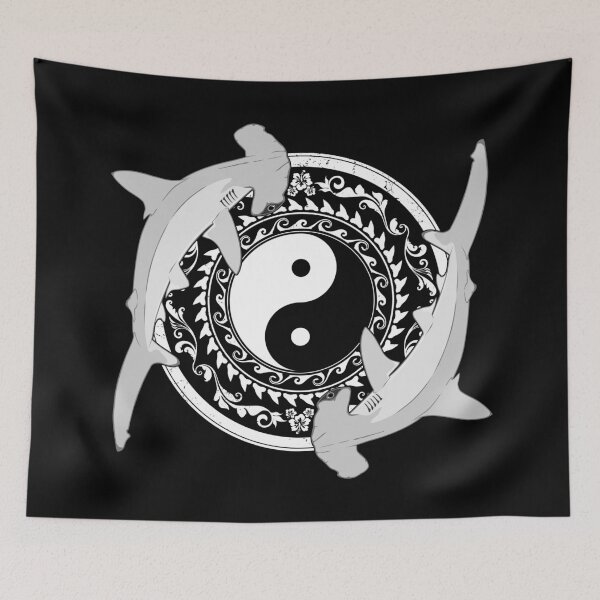 Item preview, Yin Yang Hammerhead Sharks designed and sold by NicGrayGraphic.
