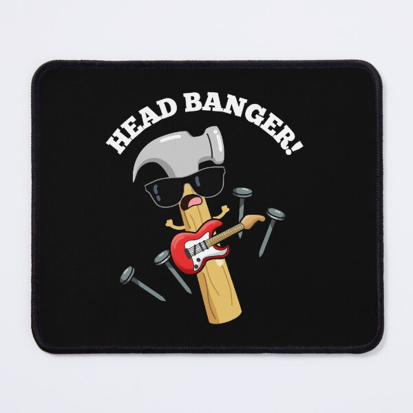 Item preview, Head Banger Funny Music Puns (Dark BG) designed and sold by punnybone.