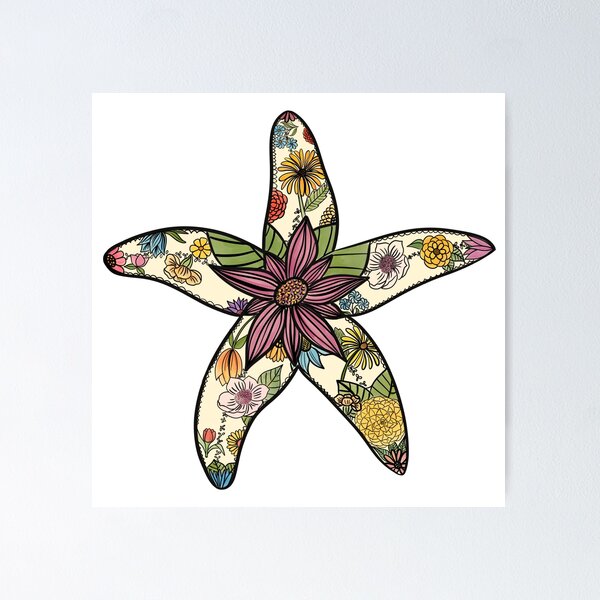 Item preview, Copy of Starfish with Flowers designed and sold by CarrieBrose.