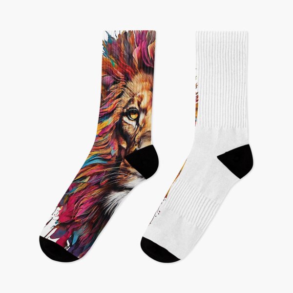 Item preview, The vibrant graffiti depicts a fierce lion, its majestic presence brought to life with an explosion of colors that splash across the urban canvas. designed and sold by Best-Art-32.