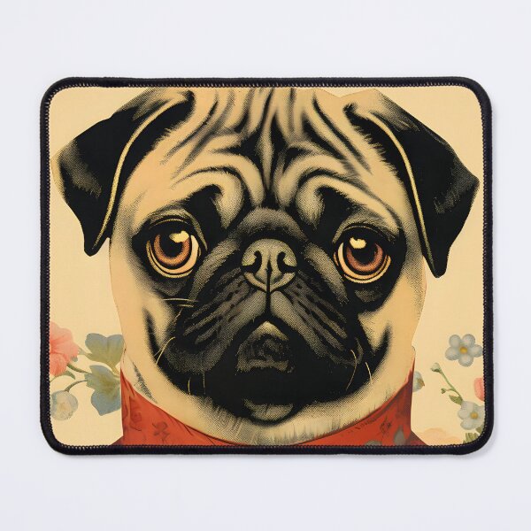 Item preview, Vintage Pug Floral Suit designed and sold by Art-Jiyuu.