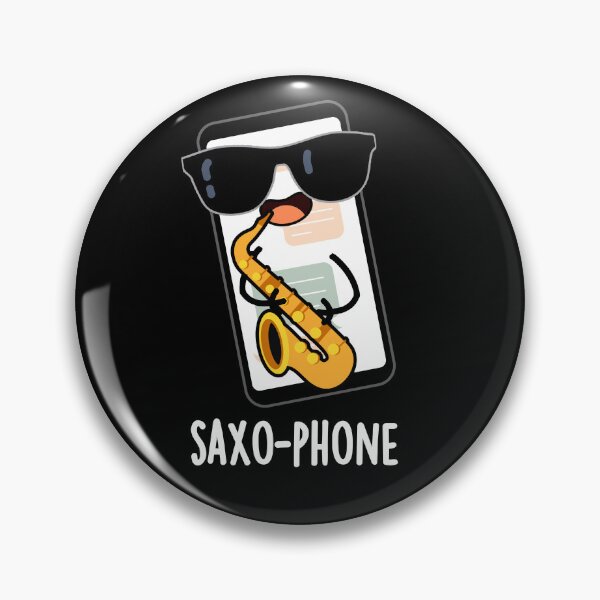 Item preview, Saxo-phone Funny Cellphone Puns (Dark BG) designed and sold by punnybone.