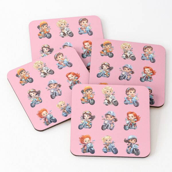 Item preview, Young  Girl Riding a Motorcycle (set 1) designed and sold by TheTrendsDesk.