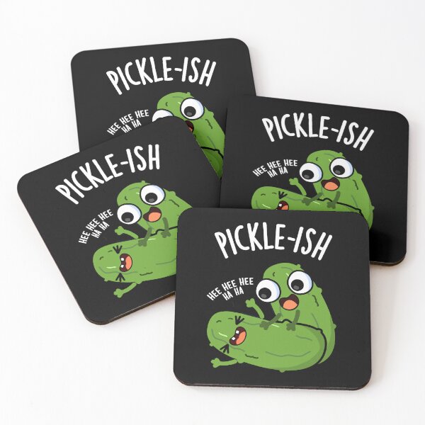 Item preview, Picklish Ticklish Funny Pickle Puns (Dark BG) designed and sold by punnybone.