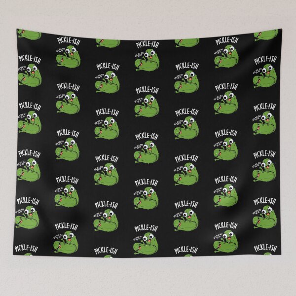 Item preview, Picklish Ticklish Funny Pickle Puns (Dark BG) designed and sold by punnybone.