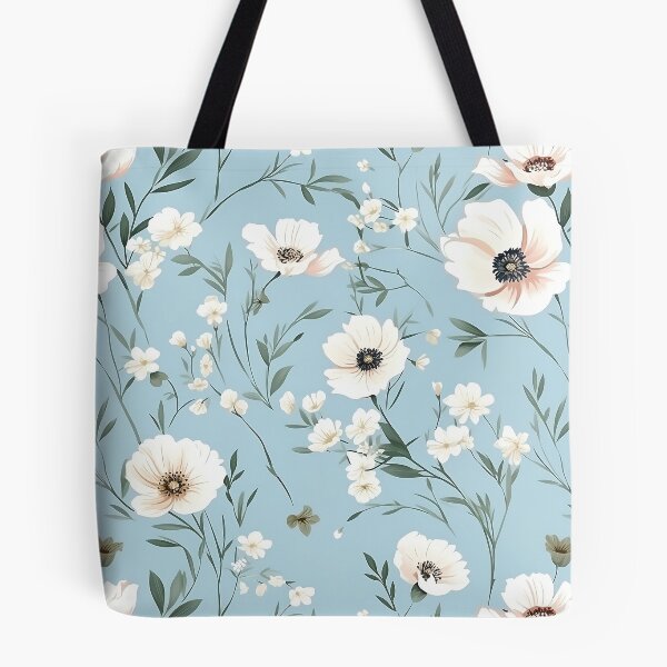 Item preview, seamless-pattern_delicate-white-flower_on-blue-background designed and sold by Lifesody.