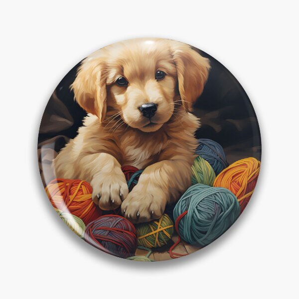 Item preview, Golden Retriever Playing with Ball of Yarn  designed and sold by ARTficiallyAnon.