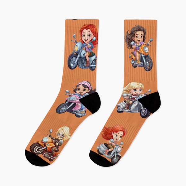 Item preview, Young Girl Riding a Motorcycle (set 2) designed and sold by TheTrendsDesk.