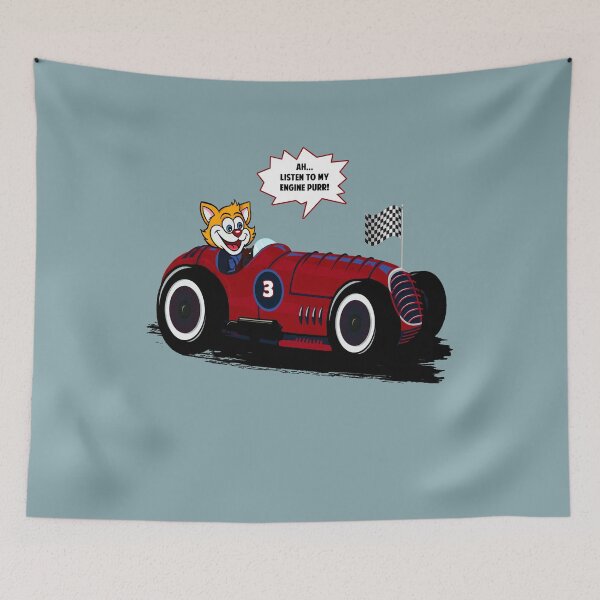 Item preview, Funny Cat Driving Red Race Car - Ah...Listen To My Engine Purr! designed and sold by Jecolds.