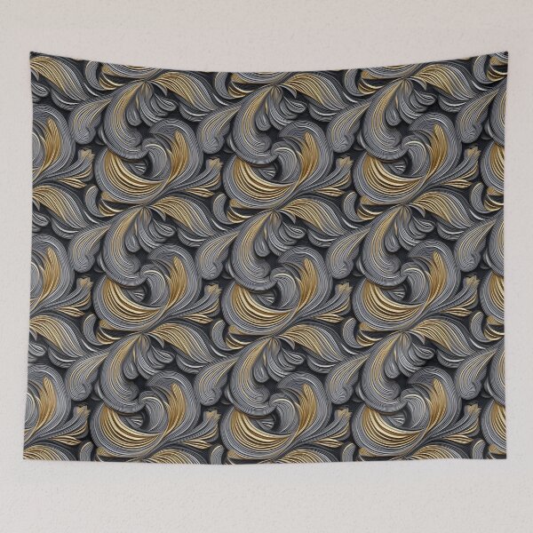 Item preview, Silver and gold embroidery type design pattern  designed and sold by Trendy-Artistry.