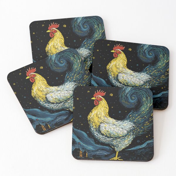 Artikelvorschau, Von der Sternennacht inspirierte Hühnergeschenke. Lustiges Huhn entworfen und verkauft von RevaNitzsche.
