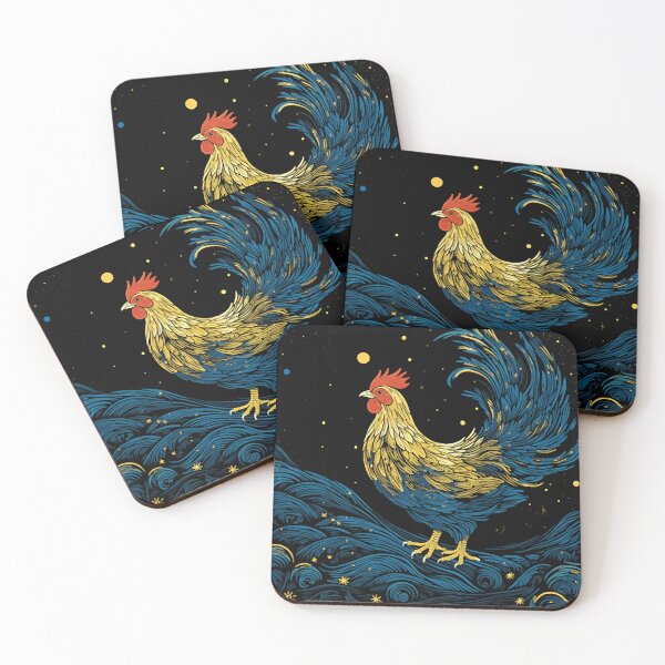 Artikelvorschau, Von der Sternennacht inspirierte Hühnergeschenke. Lustiges Huhn entworfen und verkauft von RevaNitzsche.
