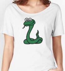 Green comic snake Women's Relaxed Fit T-Shirt