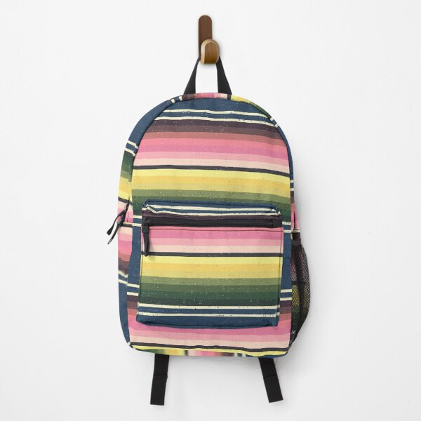 Item preview, Southwestern Serape stripes in blue with pink and green designed and sold by Morrisseyfabric.