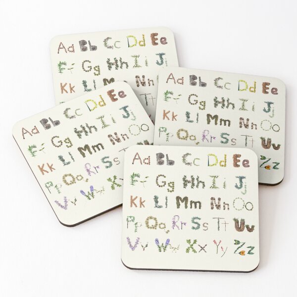 Item preview, Upper and Lower Case Nature Alphabet Botanical themed  designed and sold by EveryDayDabble.