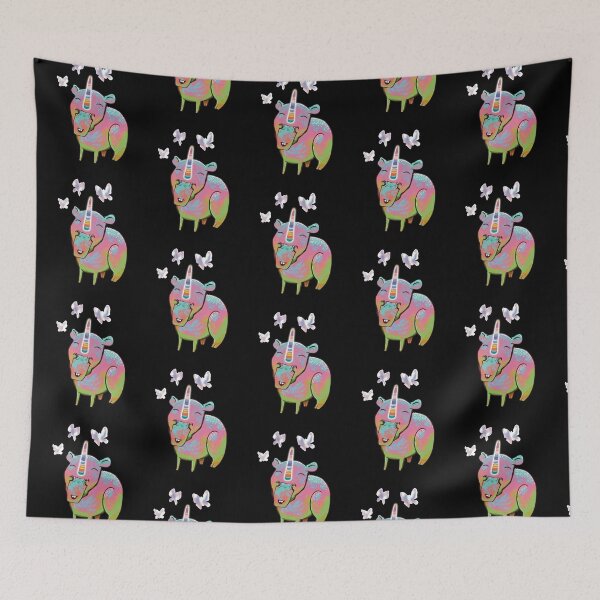 Item preview, Unicorn Happy Capybara Brings The Magic Butterflies designed and sold by SubtleSplit.