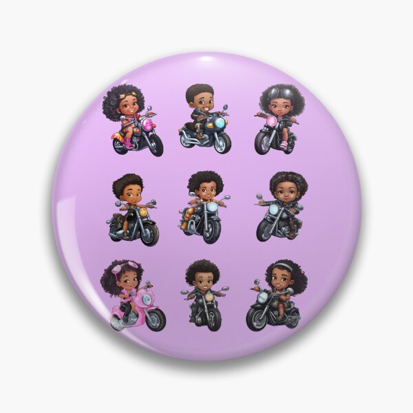 Artikelvorschau, Junges schwarzes Mädchen auf einem Motorrad (Set) entworfen und verkauft von TheTrendsDesk.