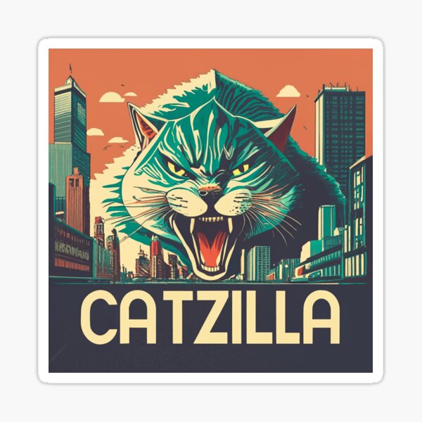 Vista previa del artículo con la obra «CatzillaVintage», diseñado y vendido por Orion-Blue.