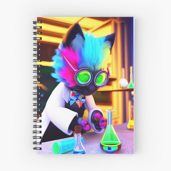 Item preview, The Scholarly Cat: Exploring Colorful Chemistry Through Glasses and Blouse designed and sold by TrynlileDouse.