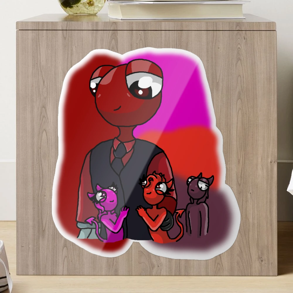 Red & His Triplets Father's Day (Rainbow Friends) Sticker for