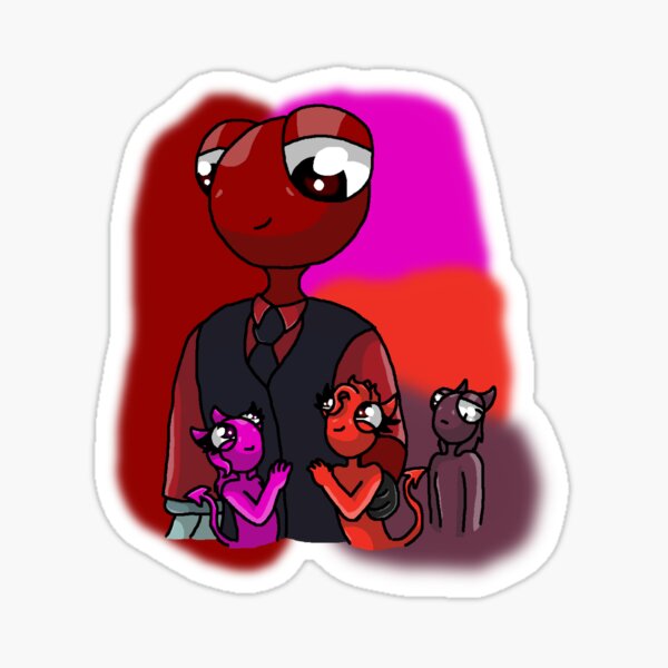 Red X Magenta Mistletoe (Rainbow Friends) | Sticker