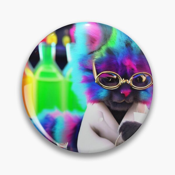 Item preview, Feline Researcher in Action: Stylish Cat Scientist Investigates Vibrant Chemicals designed and sold by TrynlileDouse.