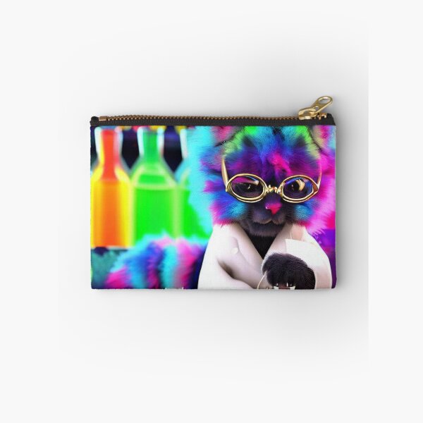 Item preview, Feline Researcher in Action: Stylish Cat Scientist Investigates Vibrant Chemicals designed and sold by TrynlileDouse.