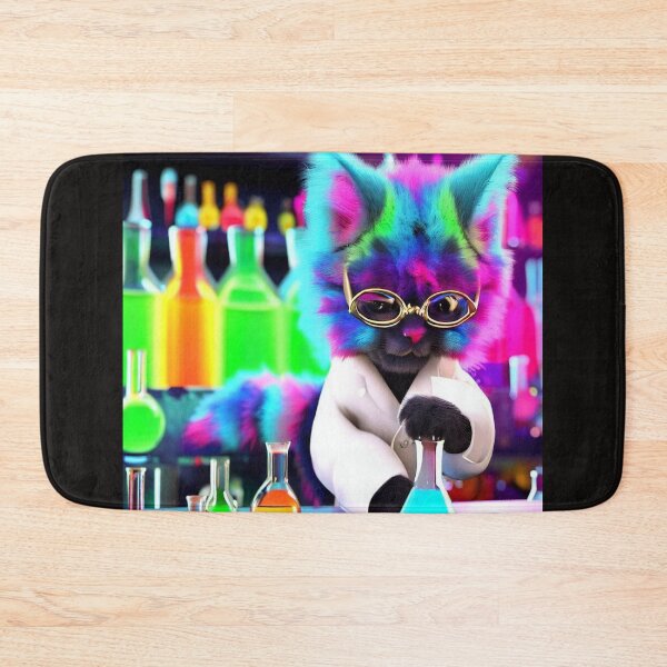 Item preview, Feline Researcher in Action: Stylish Cat Scientist Investigates Vibrant Chemicals designed and sold by TrynlileDouse.