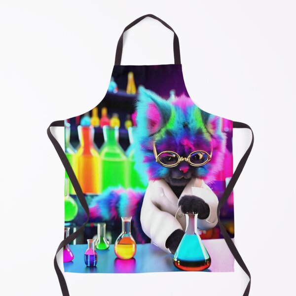Item preview, Feline Researcher in Action: Stylish Cat Scientist Investigates Vibrant Chemicals designed and sold by TrynlileDouse.