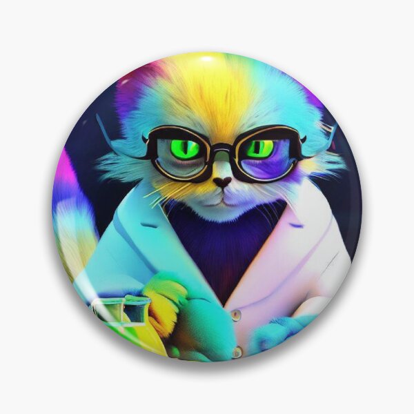 Item preview, Clever Cat Scientist: Wearing Glasses and Blouse, Unraveling Colorful Chemical Mysteries designed and sold by TrynlileDouse.