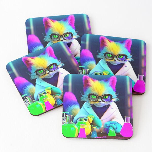 Item preview, Clever Cat Scientist: Wearing Glasses and Blouse, Unraveling Colorful Chemical Mysteries designed and sold by TrynlileDouse.