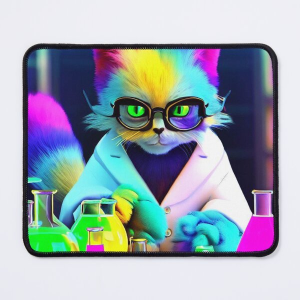 Item preview, Clever Cat Scientist: Wearing Glasses and Blouse, Unraveling Colorful Chemical Mysteries designed and sold by TrynlileDouse.
