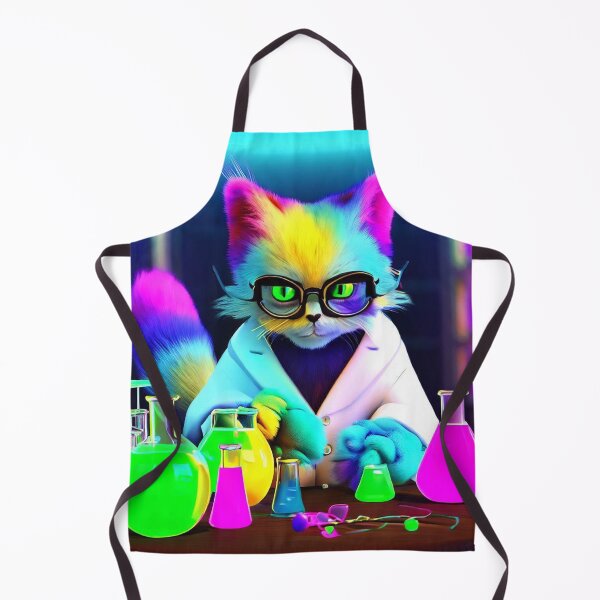 Item preview, Clever Cat Scientist: Wearing Glasses and Blouse, Unraveling Colorful Chemical Mysteries designed and sold by TrynlileDouse.