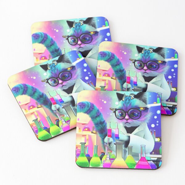 Item preview, Meow-stermind Chemist: Cat in Glasses and Blouse Studies the World of Colorful Chemicals designed and sold by TrynlileDouse.