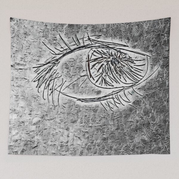 Item preview, Beautiful black and white eye fish illustrations background abstract designed and sold by Lillymagicart.