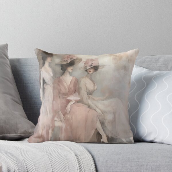 Item preview, Coquette aesthetic vintage painting of 3 sisters designed and sold by Coquette Art.