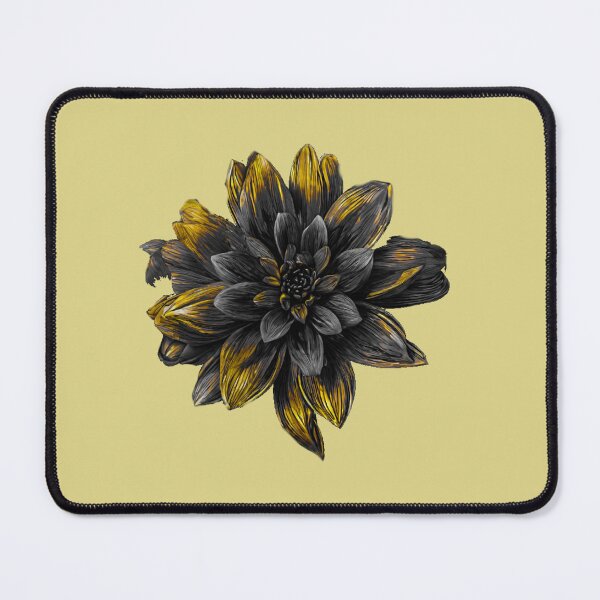 Item preview, Pastel Single Flower in Charcoal black & yellow Mixed sketch Paint Pattern Design designed and sold by Md Rashid  Hasan.