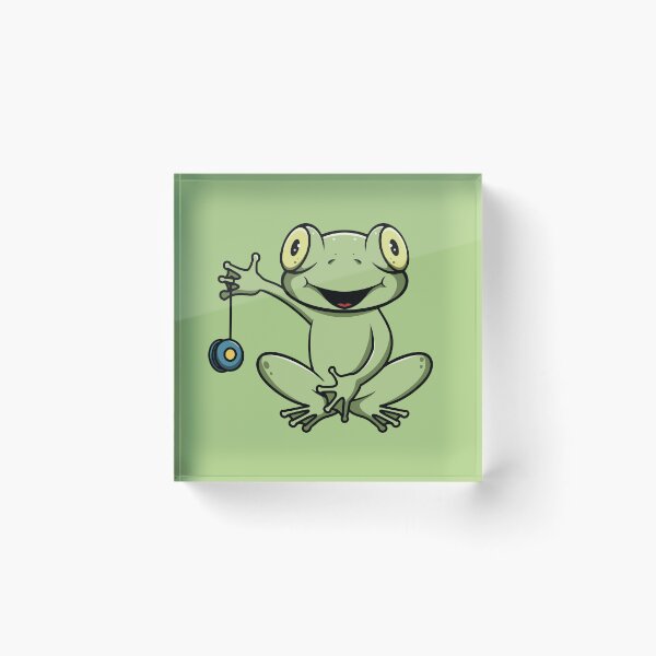 Item preview, Cute frog playing yoyo cartoon illustration designed and sold by cubbone.