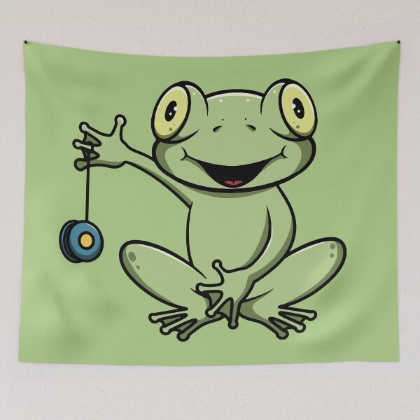Item preview, Cute frog playing yoyo cartoon illustration designed and sold by cubbone.