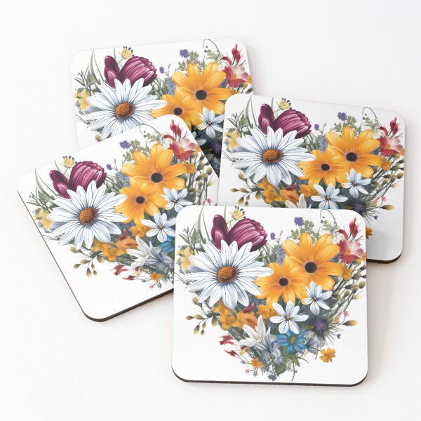 Item preview, Colourful flowers in shape of heart designed and sold by Trendy-Artistry.