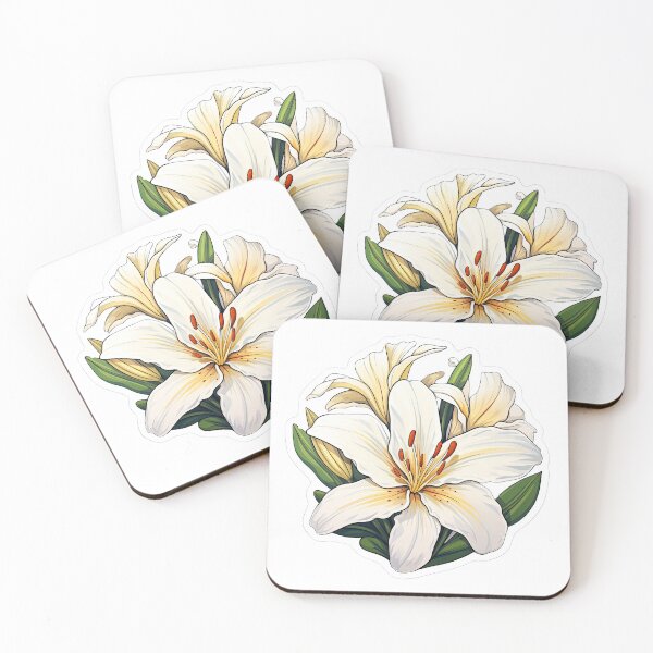 Item preview, Flor blanca con pétalos verdes. designed and sold by abmkf.
