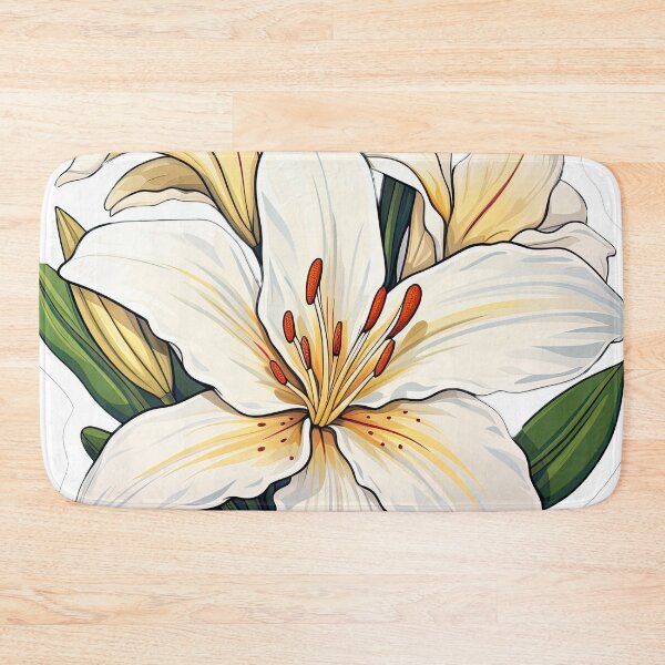 Item preview, White flower with green petals designed and sold by abmkf.