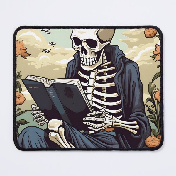 Item preview, Enchanted Skeleton Immersed in the Joy of Reading - Reading Cartoon Characters designed and sold by Ordinary Life Works.