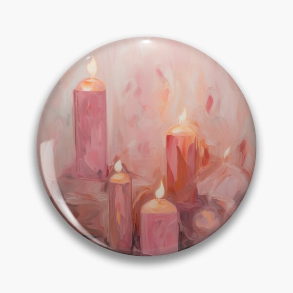 Item preview, Coquette aesthetic vintage painting of pink candles designed and sold by Coquette Art.